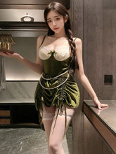 Holiday Ruched Drawstring Velvet Dress