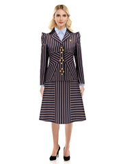 Brown Striped Witch Blazer and Dress Set