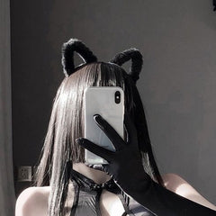Neko Girl Headband Cat Ears Headpiece Cute Cat Cosplay Accessories