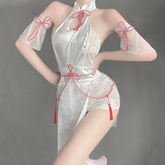 Lace Chinese Style Lingerie Cosplay Costume White Backless Anime Dress