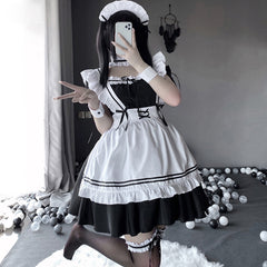 Maid Costume Cute Lolita Cosplay Outfit French Apron Maid Fancy Dress