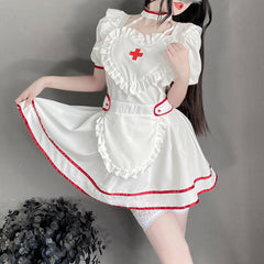 Nurse Outfit Adult Hospital Nurse Cosplay Costume White Nurse Fancy Dress