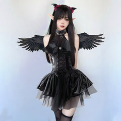 Latex Succubus Cosplay Costume Little Devil Anime Lingerie Gothic Demon Halloween Outfits