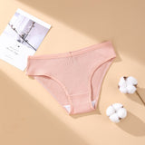 4Pack Solid Color Low Waist Breathable Underwear Aosig