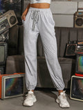 All Match Waist Solid Tapered Pants Aosig