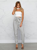 All-match Waistband Cropped Trousers Aosig