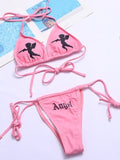 And Wacky Necktie Bikini Swimsuit Aosig