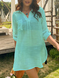 Beach Casual Cover Up Blouse Aosig