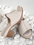Casual Chunky Heel Stitched Comfort Sandals Aosig