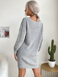Crew neck solid knit dress Aosig