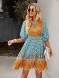 Fashionable Bohemian Print Dress