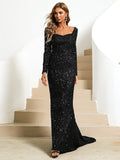 Fishtail Long Sleeve Evening Party Dress Aosig
