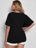 Flared Sleeve Design V-Neck Women's T-Shirt Aosig
