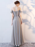 Grey Chiffon Evening Dress Bridesmaid Dress Aosig