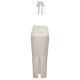 Halter Sleeveless Midi Backless Bodycon Dress HB76580 Aosig