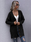Knitted V-neck Cardigan Sweater Aosig