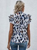 Lace-Up Printed Fungus Blouse Aosig