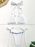 Lace-up Flounces Bikini Swimsuit Aosig