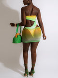 Large Swimsuit Two Piece With Mesh Skirt Aosig