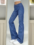 Low-rise Wide-leg Flared Jeans Aosig