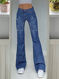 Low-rise Wide-leg Flared Jeans