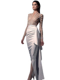 Luxurious Long Sleeve Evening Dress Aosig