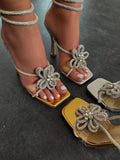 Luxury Rhinestone Flower Strap  Sandals Wedding Shoes Aosig