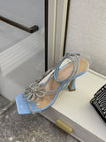Luxury Rhinestone Flower Strap  Sandals Wedding Shoes Aosig