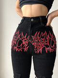 Metal Buckle Hot High Waist Jeans Aosig