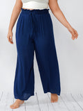 PLus Home Bottoms Foreign Trade Drawstring Casual Summer Wide Pants Aosig