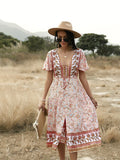 Pink long dress for home travel Aosig
