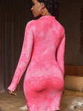 Pink slim dress Aosig