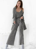 Pit Corduroy Camisole Nightgown Trousers Three-piece Aosig