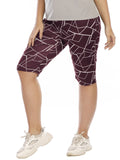 Plus Irregular Print Cropped Pants Casual Shorts Sweatpants Aosig