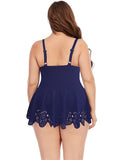 Plus Lace One Piece Swimsuit Skirt Swimsuit Aosig