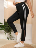 Plus Leggings Slim Fit Solid Color Casual Trousers Aosig