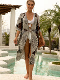 Printed Lace Beach Suntan Cover Up Blouse