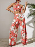 Printed Suspenders Two-piece Set Aosig