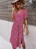 Pure color long dress for home travel Aosig