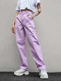 Purple Loose Trousers Aosig