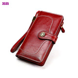 RFID anti-theft brushed leather mini wallet Aosig