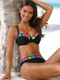 Rainbow Trimmed Bikini Swimsuit Aosig