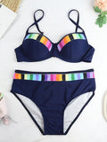 Rainbow Trimmed Bikini Swimsuit Aosig