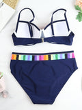 Rainbow Trimmed Bikini Swimsuit Aosig