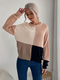 Round Neck Color Blocking Sweater