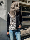 Round Neck Leopard Print Knitted Sweater