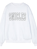 Round Neck Loose Letter Print Pullover Sweatshirt Aosig