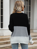 Round Neck Pullover Knit Sweater Aosig