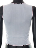 Round Neck Pullover Print Sleeveless Crop Top Tank Top Aosig