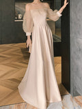Satin French Evening Dress  Bridesmaid Dress